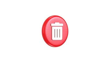 3d recycle bin icon with circle button icon animation video