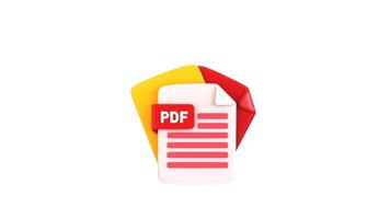 3d pdf file format icon animation video