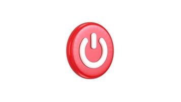 power off button icon animation 3d render video