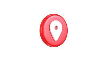 location button animation concept of map, pin, gps pointer, marker animation 3d render video