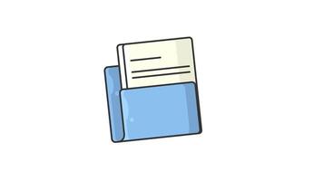 open folder icon animation paper document motion graphic alpha channel loop design video