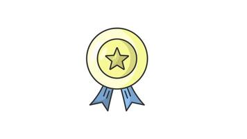 star award medal icon animation loop motion graphic with alpha channel video