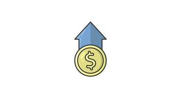 simple money growth icon animation loop alpha channel motion graphic , video