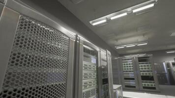 Multiple Server Racks in Active Server Room video