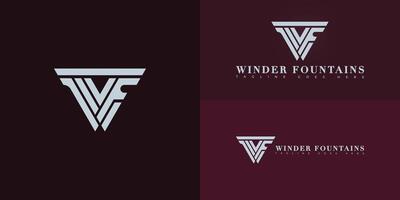 Modern triangle initial letter WF or FW logo in white color isolated on multiple background colors. The logo is suitable for elite residential logo design inspiration templates. vector