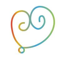 cute heart love symbol illustration gradient color line style icon design vector