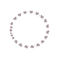 Round frame made of hearts on a white background illustration. vector