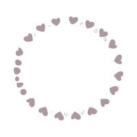 illustration of a circle frame with hearts for love day vector