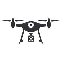 Delivery drone icon. Flat illustration of drone with camera icon for web design vector