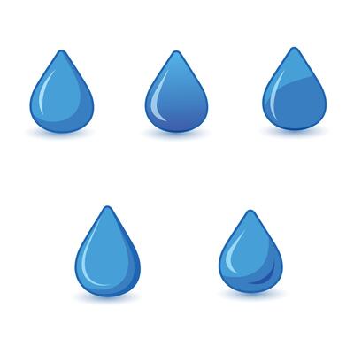Calm and Peaceful Blue Water drop Element