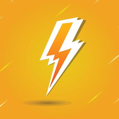 Electric Thunderbolt with Vibrant Yellow Background