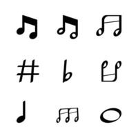 music notes design with multiple elements vector