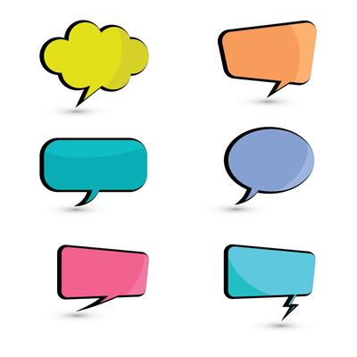 Stylish Speech Bubbles set, illustration