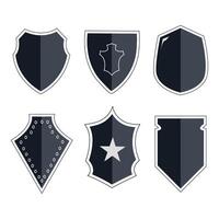 Shields icons set isolated on white background vector