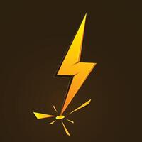 A lightning bolt with clouds in the background vector