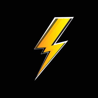 Powerful Lightning Bolt Against Dark Surface