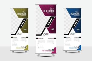 Medical Roll Up Banner Design vector