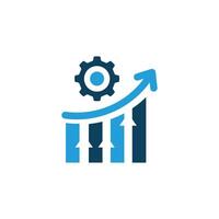 Efficiency Increase Graphic Icon. Finance raised arrow, growth symbol. vector