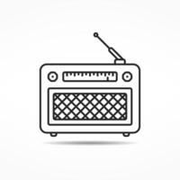 Retro radio line icon vector