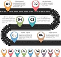 Asphalt road with numbers and text vector