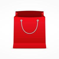 Red shopping bag on white background vector
