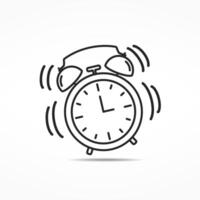 Alarm clock minimal line icon vector