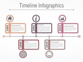 Horizontal timeline infographics design template vector