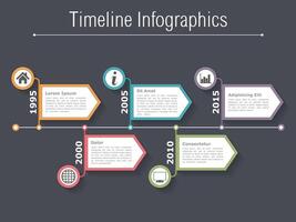 Horizontal timeline infographics design template with arrows vector