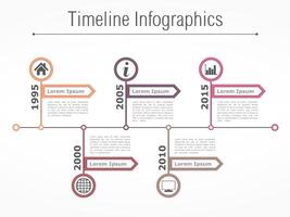 Horizontal timeline infographics design template with arrows vector