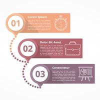 diagram with three steps with numbers and line icons vector