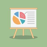 Pie chart on blackboard, business or finance concept, report or statistics, flat design vector