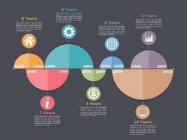 Timeline infographics design template with different time intervals vector