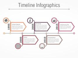 Horizontal timeline infographics design template with arrows vector