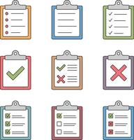 Colored check list icons vector