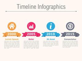 Timeline infographics with arrows icons and text vector