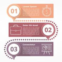 diagram with three steps with numbers and line icons vector