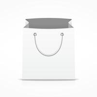 Empty white shopping bag with handle vector