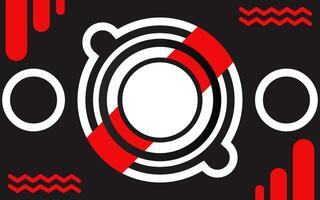 a red and black circular logo with a circle in the middle vector
