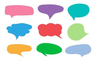 Speed bubble color text icons set on white background. vector