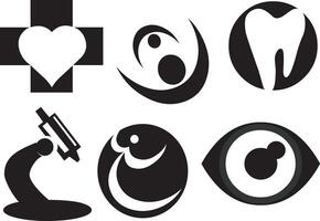 Illustration of medical icons related to healthcare. Can be used to refer to services. vector