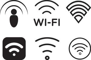 Wi-Fi signal icon illustration. They are used to indicate the strength of a wireless Internet connection. vector