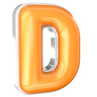 D Font 3D Render With White And Yellow png