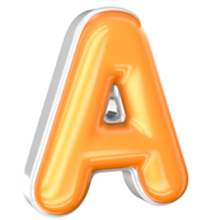 A Font 3D Render With White And Yellow png