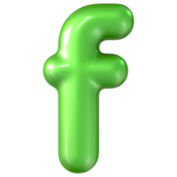 Balloon Green Font f 3d Rendering png