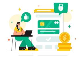 Digital Referral Business Illustration for Earning Money Online with a Flat Cartoon Background vector