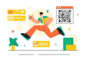Merchant Services Referral Strategy Illustration for Online Business in Flat Cartoon Background vector