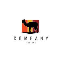 silhouette alpaca animal logo. isolated with a background view with amazing colors. best for logo, badge, emblem, icon, sticker design. available in eps 10. vector