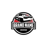 Bluesmobile with stunning red twilight display. best for logo, badge, emblem, icon, sticker design. available in eps 10 vector