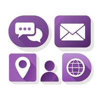 Contact stream buttons set Contact streams news banner collection design. vector
