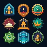 Ramadan Symbolism Icon Set vector
